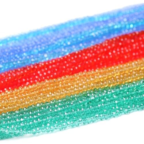 Austrian Crystal Rondelle Beads 2/3/4MM Crafts Supplier Round Glass Faceted Beads For Needlework DIY Making Jewelry Wholesale