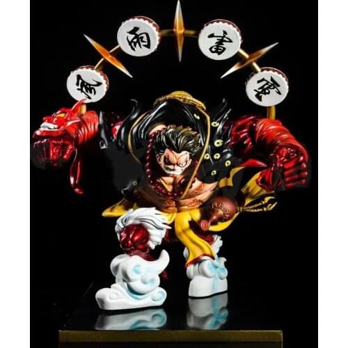 Lion of Skye One Piece Luffy Figure GK Statue Four Gear Kabuki Ver Model Toys