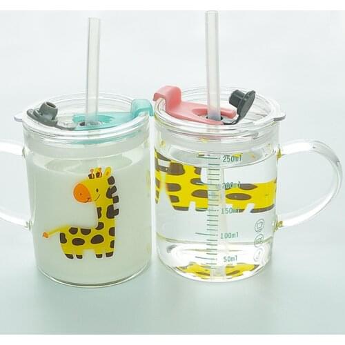 Childrens Cup Breakfast Milk Cup Heatable Cute Cartoon Straw Cup Childrens Water Cup