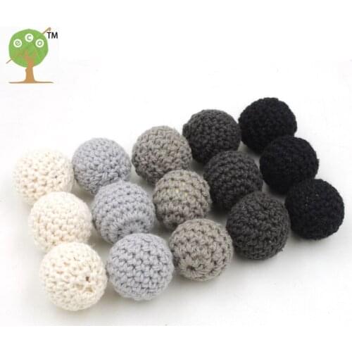 DIY 20MM WOODEN BEADS black grey Chunky wooden crochet beads Kids finding handmade 15 PCS pattern EA229