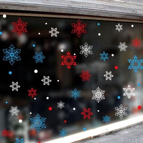 DIY Christmas Day Wall Sticker Christmas Snowflake Bedroom Living Room Removable Waterproof Glass Home Decor Wall Sticker