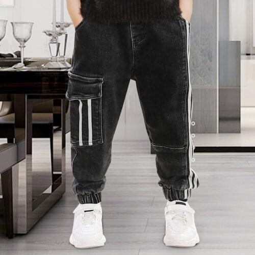 Childrens Clothing Boy Pants 2019 Autumn Winter Boys Jeans 5 8 10 12 13 Years Cloth-fitting pants Jeans Pantalons Pour Enfants