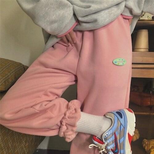 HOUZHOU Harajuku Joggers Women Harem Pants Streetwear Y2k Korean Fashion Winter Jogging Sweatpants Pink Baggy Casual Trousers