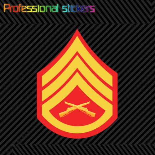 E-6 Staff Sergeant Insignia Sticker Decal Self Adhesive Vinyl Usmc Marine Corps Stickers for Motos, Cars, Laptops,PVC