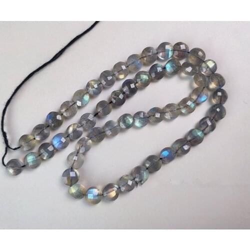 Labradorite coin AA faceted 6-7mm for DIY jewelry making 36cm loose beads FPPJ wholesale beads nature gemstone