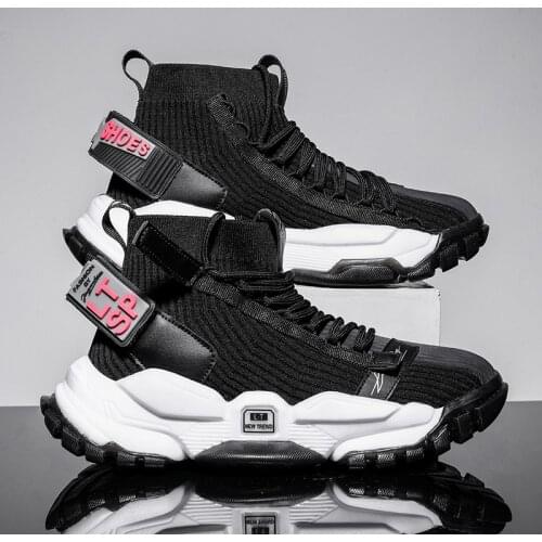 Men High-Top Casual Sneakers INS Trendy Tank Running Shoes Breathable Outdoor Jogging Zapatillas Non-Slip High Street Chaussures