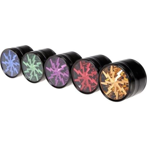 63mm 4 Layers Lightning-shaped Smoking Weed Herb Grinders Tobacco Cigarette Crusher Shredder Dry Pipe And Accessories 880986