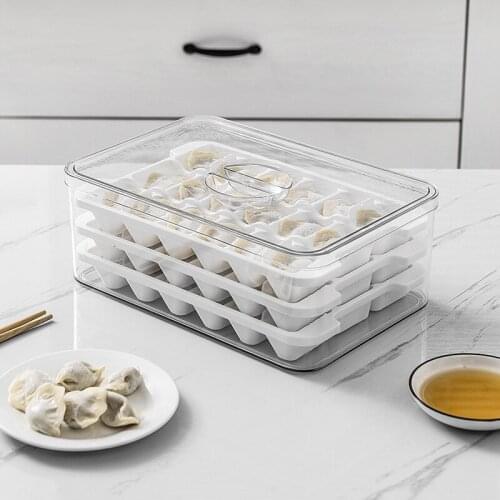 Torage box multi-level quick-frozen dumpling box Japan transparent refrigerator quick-frozen dumpling fresh-keeping box
