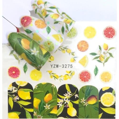 1pcs Water Decals Fruit Floral Jewelry Nail Stickers Marine Life Flamingo Designs Nail Wraps Slider Decoration Manicure Tips