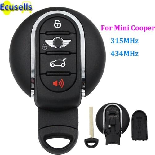 NEW 4 buttons Smart Remote Car Key Fob 315mhz 434MHz for BMW Mini Cooper 2007-2014 with emergency key blade