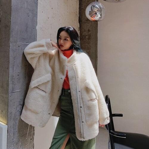 Real Fur Coat Korean Motorcycle Winter Coat Women Sheep Shearing 100% Wool Jacket Women Clothes 2020 Manteau Femme 205 YY1055