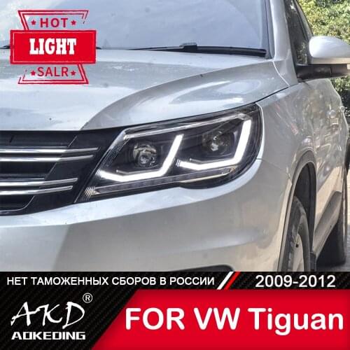 Head Lamp For Car VW Tiguan 2009-2012 Headlights Fog Lights Daytime Running Lights DRL H7 LED Bi Xenon Bulb Car Accessories