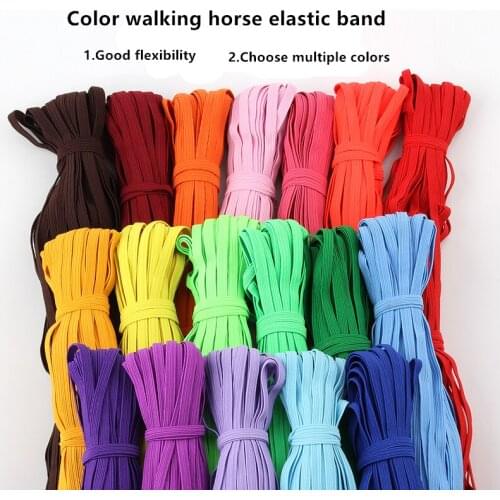6mm Color Flat Walking Horse Elastic Band Color Notebook Buckle Rope Clothes Pants Elastic Band Mask Ear Band