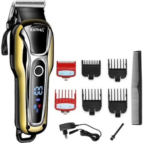 Professional rechargeable hair clipper barber cordless electric hair trimmer for men hair cutting machine haircut barber shop