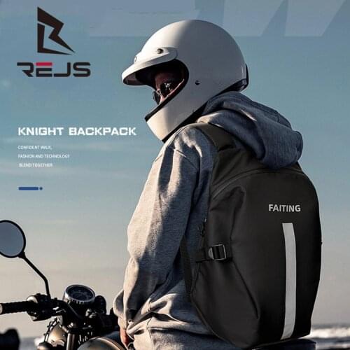 REJS LANGT Motorcycle Helmet Backpack Knight Reflective Moto Backpack Laptop 15.6 Inch Multifunction Kight Locomotive Mochila
