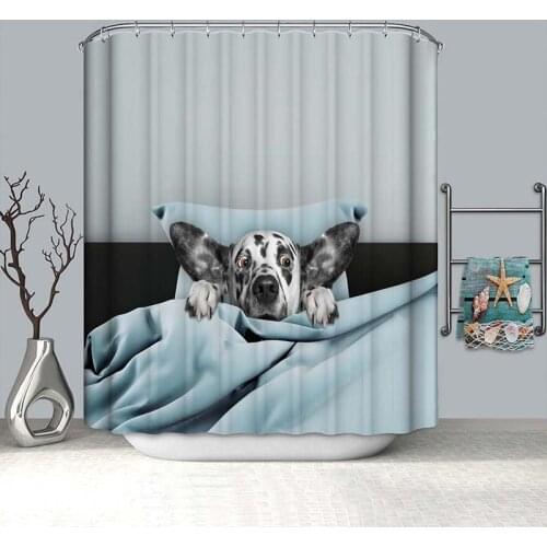 Dog shower curtain waterproof polyester fabric bathroom curtain shower drop shipping