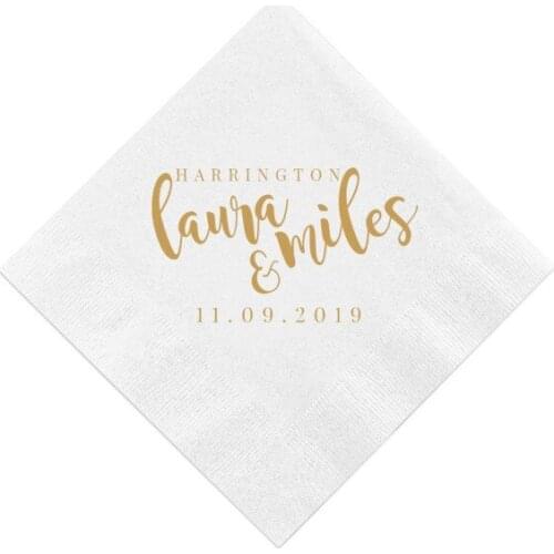 Custom Wedding Napkins Last Name Personalized Napkins | Bridal Shower | Rehearsal Dinner | Engagement Party | Custom Bar Napkins