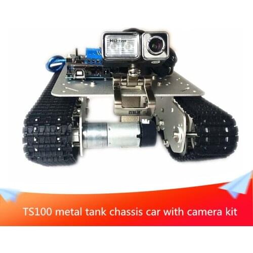 TS100 Shock Absorption Metal Tank Car Chassis WiFi Video Remote Control Video Transmission Control Robot Car with Camera