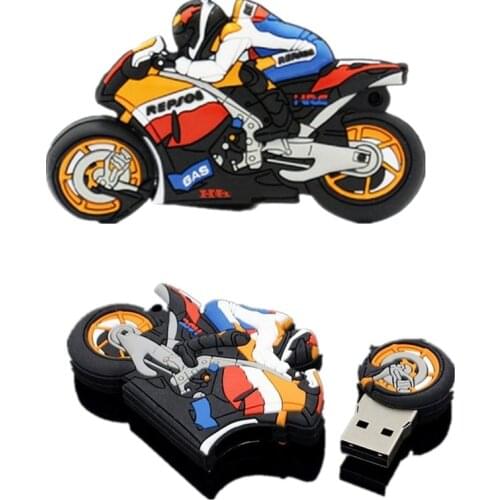 Cartoon Motorcycle Usb Flash Drive 64GB 32GB 4GB 128GB 256GB Real Capacity Memory Stick Motorbike Pen Drive Lovely Gift Pendrive