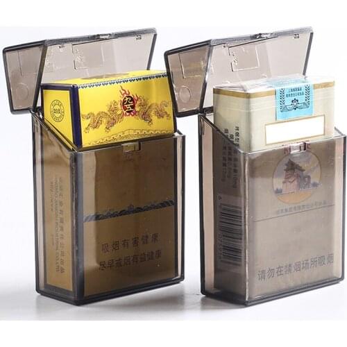 Holds 20pcs cigarette case plastic Gray Men Gadget portable Smoking accessories protective Box Fathers Day Gift