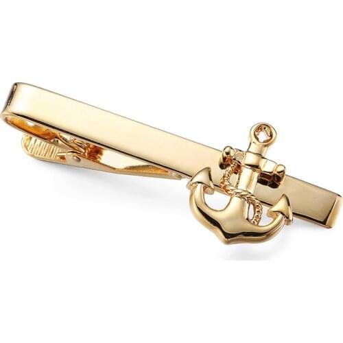 High quality fashion business tie clip gold anchor tie clip mens wedding shirt tie pin accessories