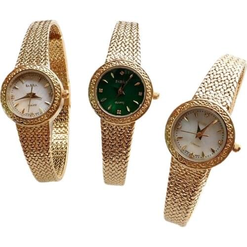 Women Gold Watches INS New Carved Natural Fritillaria Face Womens Small Gold Watch 30m Waterproof High Quality Movement