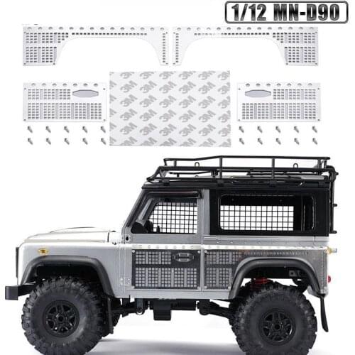 1/12 MN-D90 modified parts car shell large enclosure body anti-skid plate stainless steel decorative sheet Toy car parts