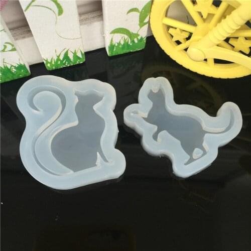1pcs UV Resin Jewelry Liquid Silicone Mold Cute Animal Cat Resin Charms Molds For DIY Intersperse Decorate Making Molds