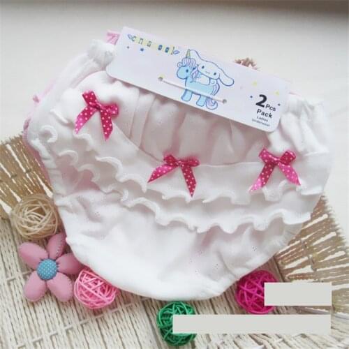 2pcs/lot Baby girl underwear Clothing cotton Wood ear Bow Pink and white 0-2 years old Newborn baby girl shorts Underwear