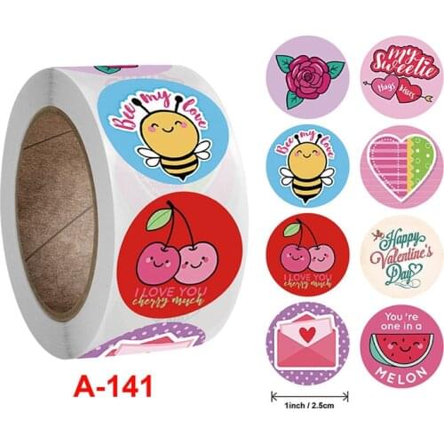 500pcs Round Valentines Day Reward Stickers Handmade Gifts Birthday Gift Packaging Seal Labels Stationery Stickers