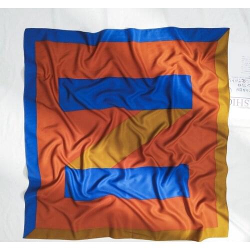 90*90 Square Scarf Letter Scarf for Women All-Matching Comfortable Spring and Autumn Women Printing Decoration Silk Scarf 2020