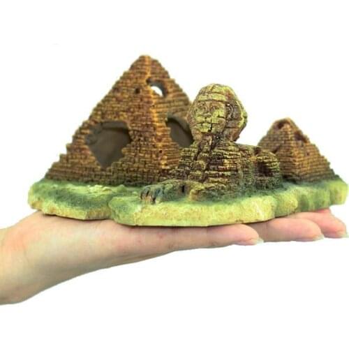 Fish Tank Aquarium Accessories Decoration Resin Pyramid Sphinx Aquarium Beautification Fish Tank Landscape Decoration Crafts