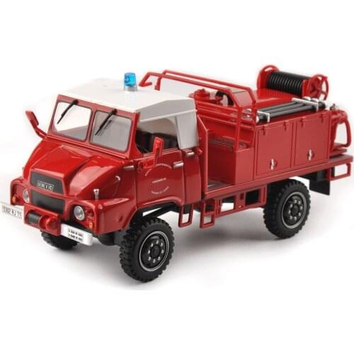 Atlas 1:43 Scale Red Alloy Pompiers Diecast Fire Engine Truck Apparatus Model Collection Firemen Cars Toys