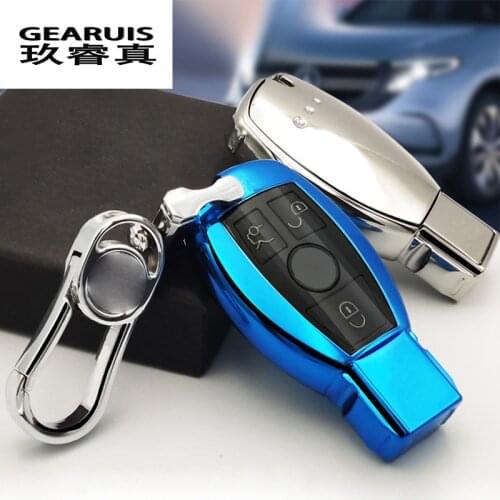 Car PC+TPU key case covers Stickers Key case protective shell holder for Mercedes benz A B R G Class GLK GLA w204 W251 W463 W176