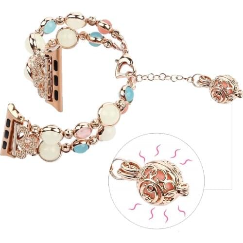 Link bracelet for apple watch band 38mm 40mm 42mm 44mm stainless steel&Luminous watchband for iwatch strap series 5/4/3/2/1