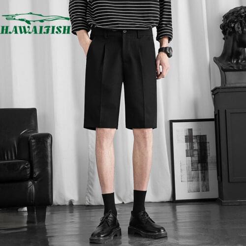 Hawaifish brand men' Suit shorts 2021 casual Korean style loose five-point pants men summer fashion elastic mens clothing