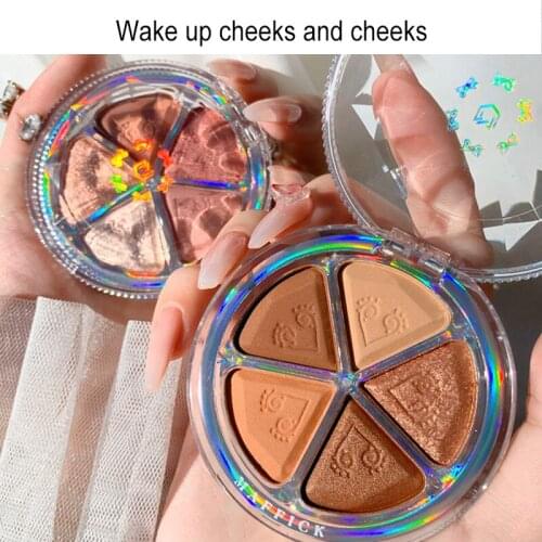 Brand Five-color Eyeshadow Glitter Petal Eyeshadow Bean Paste Earth Matte Pearlescent Lazy Eyeshadow Palette T1070