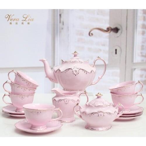British Bone China Tea Coffee Set Cups and Saucer Sets Tea Pot and Cup European Court Ceramic Coffee Cup English Tea Set Gift