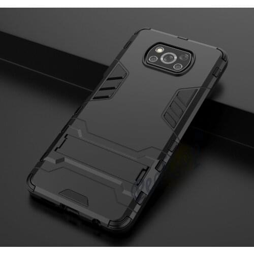 For Xiaomi POCO X3 NFC Heavy protective Armor Soft Shockproof Cases poco x3 nfc Bracket phone case protective back cover