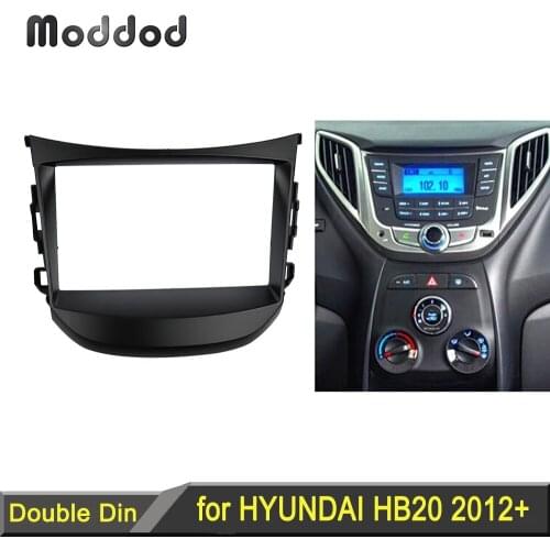 Double 2 Din Radio Fascias for HYUNDAI HB20 2012 Dash Refitting Installation Surround Trim kit Frame Stereo Panel DVD GPS Bezel