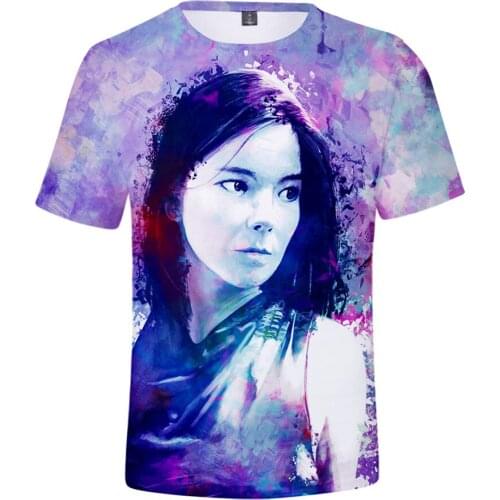 Singer Bjork 3D Print T-Shirt Summer Women Men New Fashion Tshirt Boys Girl Teen Hip Hop Clothes Kids Children Cool Birthday Tee