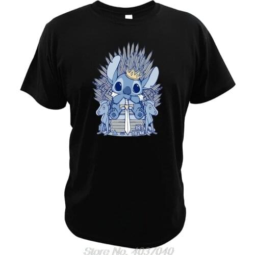 Stitch T shirt Iron Throne And Sword Funny Cartoon Little Monster T shirt Creative Design Digital Print Tops Tee