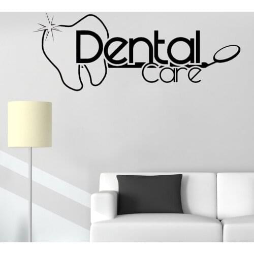 Hot Sale Creative Dental Care Wall Sticker Bathroom Poster Art Vinyl Dentist Logo Decals Home Decor Mural Waterproof Teeth LC285