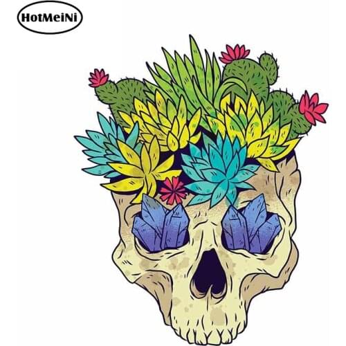 HotMeiNi 13cm x 10.4cm For Skull Car Stickers Occlusion Scratch Decal Anime Waterproof Car Styling Vinyl Material Decoration