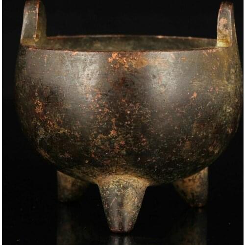 Chinese Collectible Hand-carved Retro Bronze Mini Incense Burner Censer Ornaments Decoration