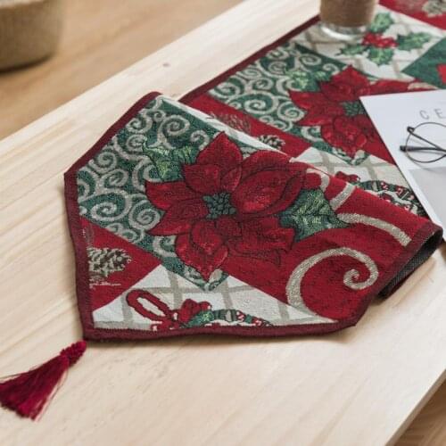 Red Dining Table Decor American Pastoral 33cmx180cm Table Ruuners for Dining Room Coffee Table Floral Cloth Table Runner Green