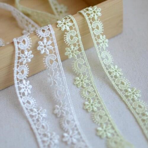 New Arrival 3 Meters 1.5cm Width Water Soluble White Green Decorative Lace Trim Lace Fabric DIY Craft Materials