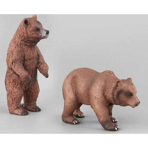 2021 Simulation Wild Life Bears Toys Children Baby Kids Animal Action Figures Brown Bear Fun Toy Figures Home Decor Collection