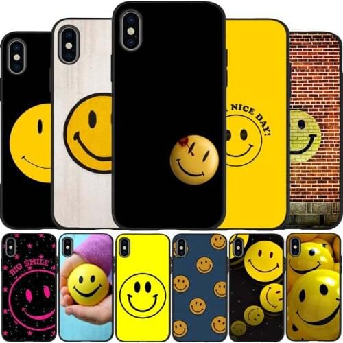 Funny always smile black Silicone Phone Case For iPhone 12 XR XS Max 5 5S SE 2020 6 6S 7 8 PLUS X 11Pro Max 11 protection Cover