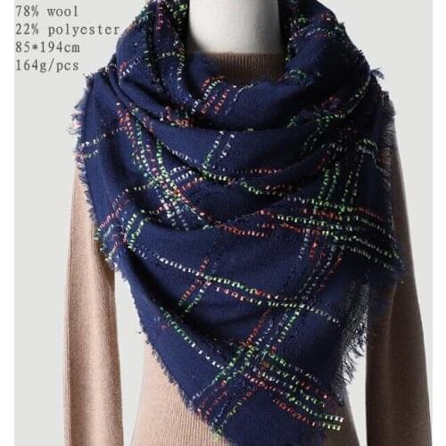 Naizaiga 78% wool 22% polyester blending plaid scarf new arrival warm big shawl 85*194cm women scarf,BHYR1